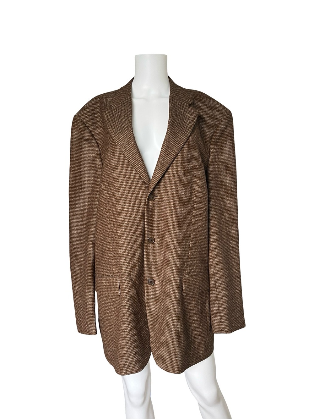 Talbots Mens Wool Blazer Brown Neutral Academia Size 44 Long